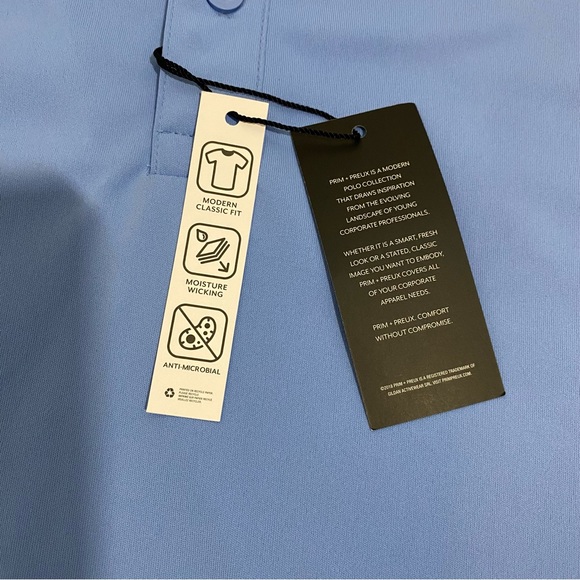 Prim & Preux Men’s Carolina Blue Classic Polo Shirt, Size Large - Picture 11 of 15